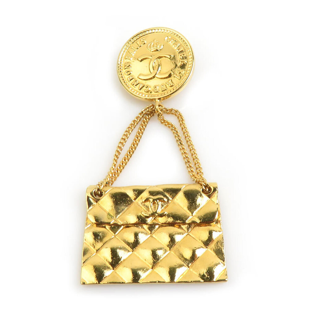 CHANEL Gold Logo Brooch - Picture 1 of 5